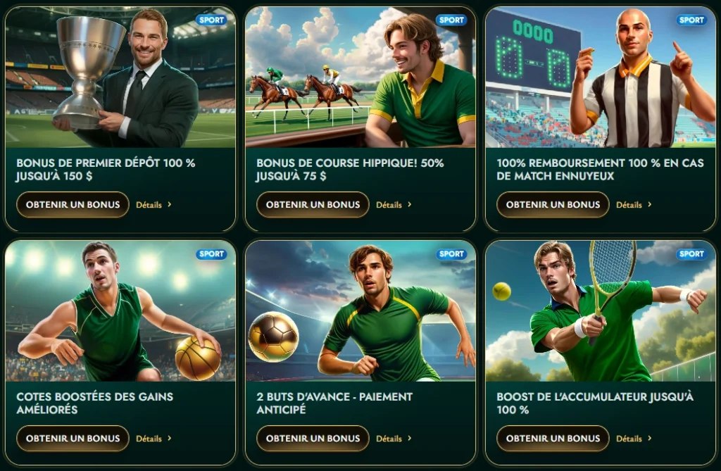 Bonus de paris sportifs pour débutants chez Cashed Casino